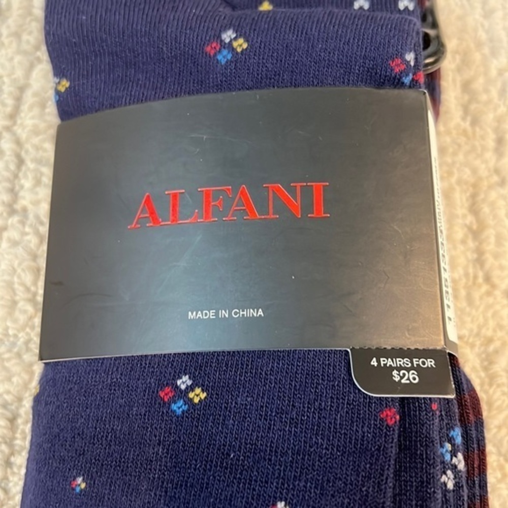 Alfani Pack of four pairs of socks 10–13 navy new